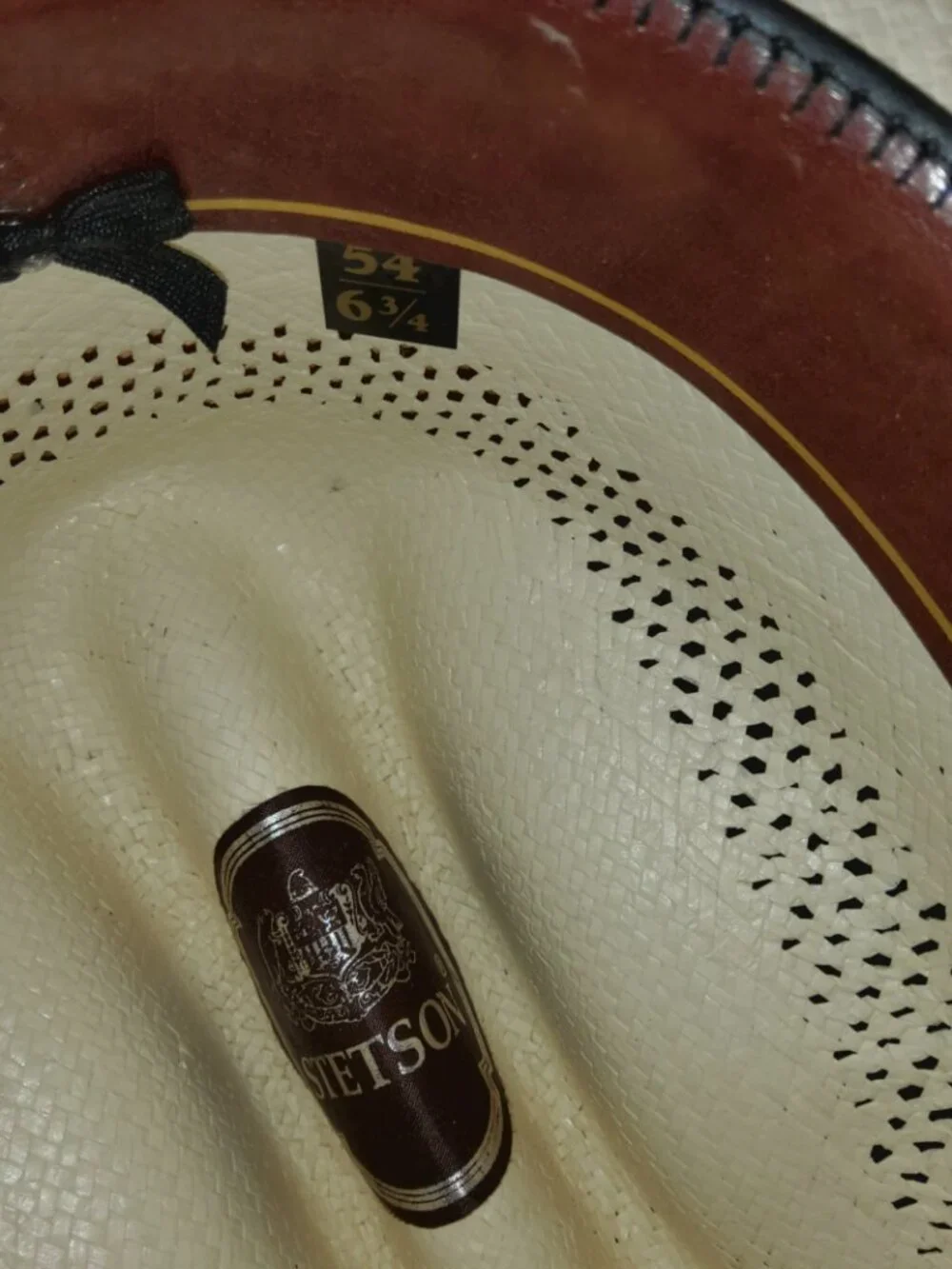 Stetson Straw Cowboy Hat Size 6 3/4 Cattleman Crease Vented Crown